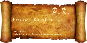 Preiszl Katalin névjegykártya